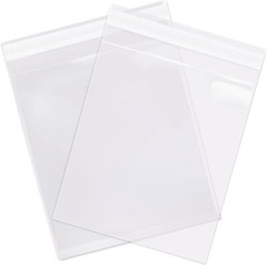 100 Clear Resealable Recloseable Adhesive Cello Lip and Tape poly Plastic bags