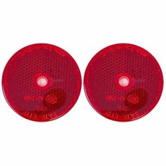 2x Amber Red Class A 2″ Round Reflector Center Mounting Hole Trailers Mail Box