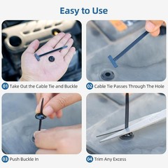 100 Pcs Nylon Universal Cable Tie Buckle for Car – Self-Locking and Easy Inst…