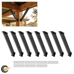 8 Pcs Heavy Duty 45 Degree Angle Support Bracket Pergola Kit for 4”x4” Wood