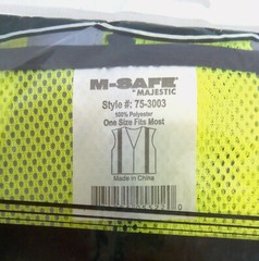 Lot of 6 – MAJESTIC 75-3003 YELLOW MESH VEST NON-ANSI ONE SIZE FITS MOST NEW