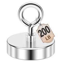 FINDMAG 1.76″ Fishing Magnets, 200 LBS Pulling 1.76 inches (45mm), Silver