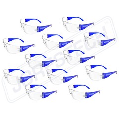 JORESTECH Vision BLUE frame clear Lens Safety Glasses Sunglasses Z87+ 12PACK