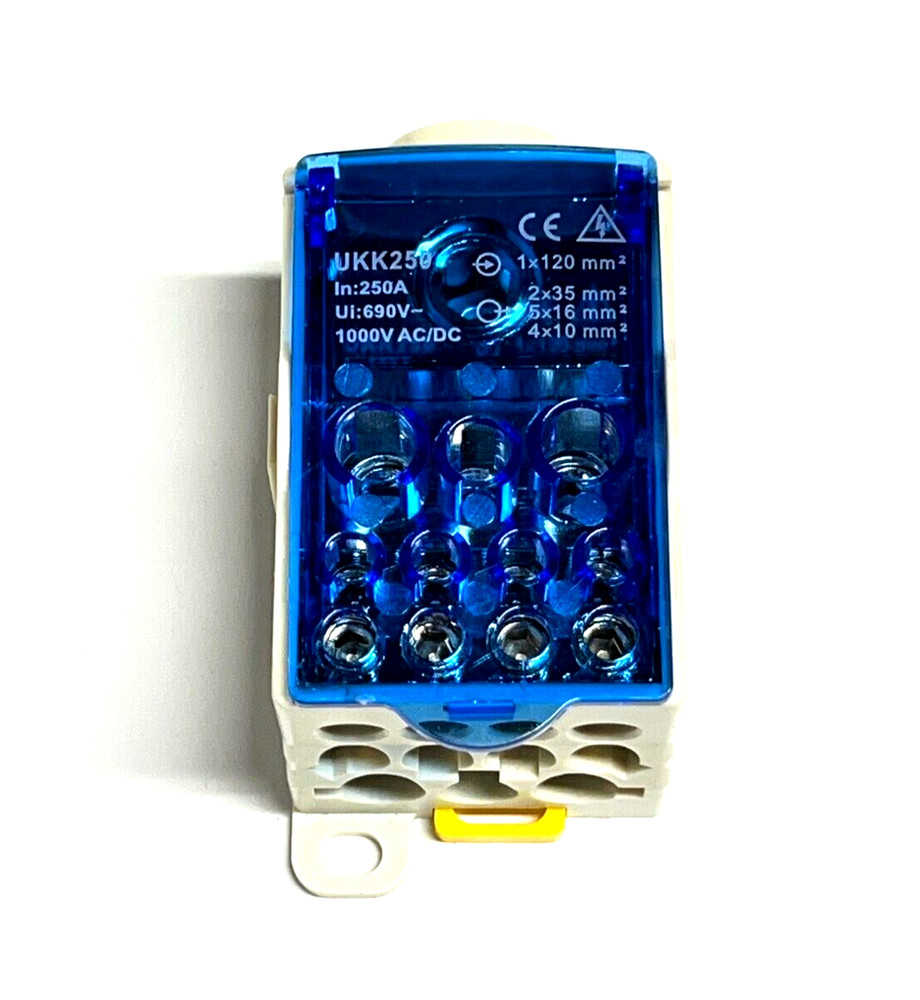 UKK250 250A DIN Rail Power Junction Distribution Box 250 AMP