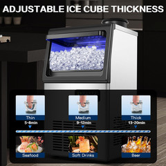 Commercial Ice Maker Machine 110LBS/24H Stainless Steel for Home Bar