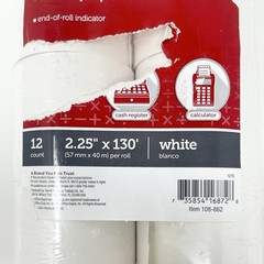 Office Depot 12 Count 1-Ply Bond White Adding Machine /Register Paper Rolls New