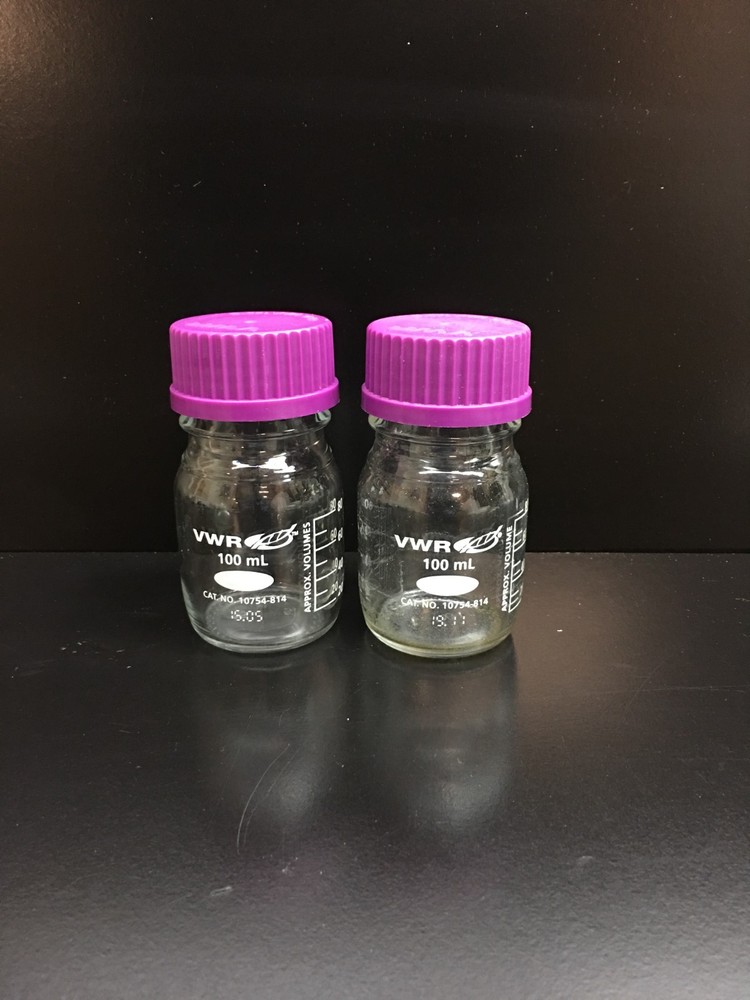 VWR Cat No 10754-814 Media Storage Bottles W GL Screw Caps 100mm Lot 2 PCS