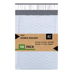 Sales4Less #2 Poly Bubble Mailers 8.5X12 Inches ‎8.5 x 12- 100 Pack, Grey