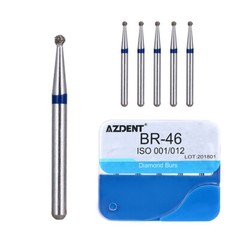100PCS AZDENT Dental Diamond Burs for High Speed Handpiece Medium FG 1.6mm