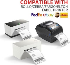 4″x6″Fanfold Direct Thermal Shipping Labels for Zebra & Rollo Printer white US