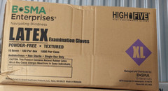 BOSMA Disposable Powder Free Latex gloves Size XL EXTRA LARGE 1000 Gloves -New