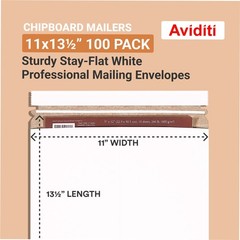 Flat Mailers 11″x13.5″ – 100-Pack Durable Rigid Envelopes for Shipping & Storage