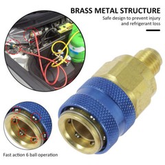 2 Quick Coupler Adapter High Low Side Conversion Kit AC A/C Freon Manifold Gauge