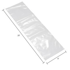 Laddawn 1137 Clear Layflat Poly Bags 4 mil 8X28 500/Case