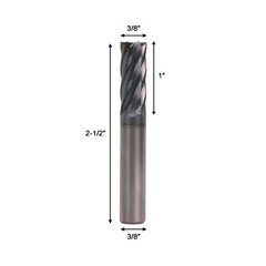 3/8″ 6 FLUTE 3″ Overall Length CARBIDE END MILL – SQUARE END – AlTiN Coated