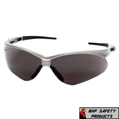 12 PAIR KLEENGUARD NEMESIS 47383 SAFETY GLASSES SILVER FRAME/SMOKE ANTI-FOG LENS