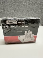 LIFETIME CARBIDE 9 Piece Hardened Alloy Steel Punch and Die Set #95547 New