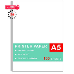 A5 Printer Paper – 100 Sheets, Premium Bright White Paper,