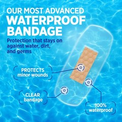 BAND-AID Brand Waterproof Clear Spot Adhesive 50 Count (Pack of 1),