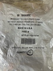 Bag Of Goodway GTC211Q-11/16 ,211Q-1116 25/24 Nylon Tube Brushes New Old Stock