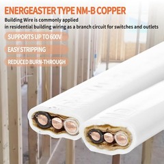 Solid Indoor 14/2 W/G NMB Cable 100ft Coil，Electrical Wire 14 Gauge Wire 2 Co…