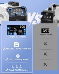 AZZUNO Aluminum TIG Welder AC/DC 200Amp with Pulse, HF/COLD/TIG/Stick 110V/220V