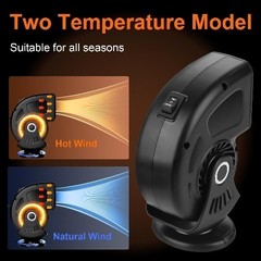Portable Heaters for Car, Plugs into Cigarette Lighter, 360° Adju Color: black