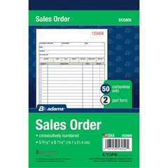 Adams DC5805 Carbonless Sales Order Books 50 Sheets 2 Part
