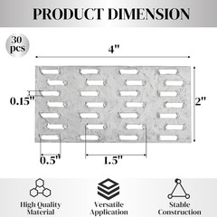 30 Pieces Truss Plates, 2 X 4 Inch Pronged Truss Mending Plate with 8 Mm Nail T
