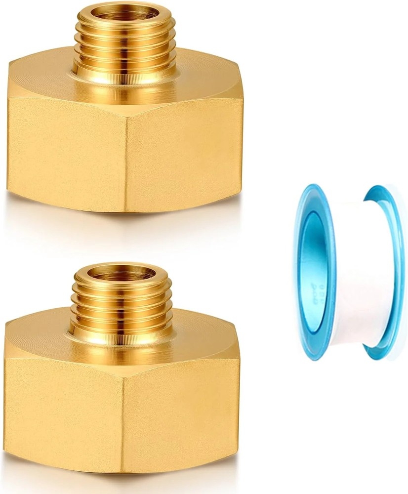 Garden Hose Thread Adapter 1/4″ NPT to 3/4″ GHT Brass Garden Hose Connect Pipe F