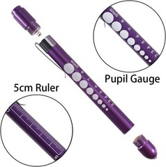 Portable Aluminum Medical LED Penlight with Pupil Gauge for Nurses & Doctors