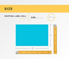 ZEBRA 4×6 COLOR (4″ x 6″) BLUE Direct Thermal Labels – 1″ Core – (11) Rolls/250