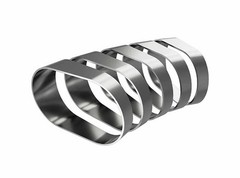 3.5″ Oval 6 pieces x 15° 304 SS Horizontal 45 Degree Bend