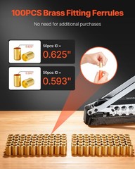 VEVOR Heavy Duty Ferrule Hose Crimper Air Hose Crimping Tool with 100pcs Ferrule