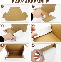 50 Pack 9x6x2 White Corrugated Cardboard Mailer Boxes for Shipping & Packaging