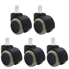Office Chair Wheels Replacement 5-Pack Rubber Casters for Hardwood & Carpet