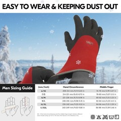VGO Heavy Duty Winter Gloves, Large – Touchscreen, Waterproof & Warm Lining