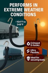 Miloo Rubber Bungee Cords with Hooks – Assorted Lengths EPDM Straps with C