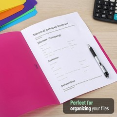 Vibrant 1/3 Cut Tab File Folders – 6 Pack with Labels for Versatile Use