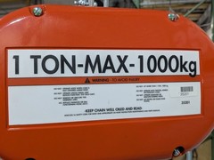 CM Lodestar Electric Chain Hoist 1 Ton Capacity 10 Ft Lift 16 FPM 110v 3522CF