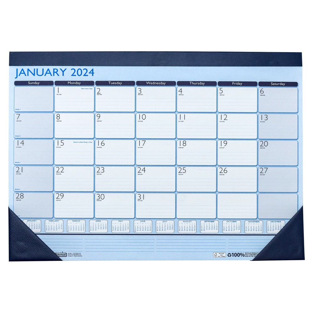 2024 1516 HOD1516 House of Doolittle Contempo Desk Pad Calendar, 18-1/2 x 13″
