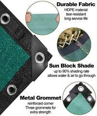 90% Green Shade Cloth 10ft x 20ft Heavy Duty Outdoor Mesh Tarp with Grommets,…