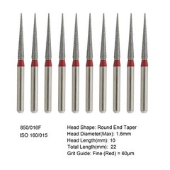 Dental Diamond Burs FG Round End Taper Pear Football Fine Coarse Grit 850 856