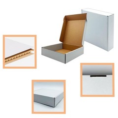 8x8x2 Inches Shipping Boxes Set of 25,White Corrugated Mailing Cardboard Box …