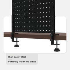Clamp On Desk Pegboard 32″ x 12″ (Complete Kit)-No Drill Metal Desktop Privac…