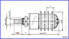 Rotary switch 4 pole 6 step RME-4-11-10 gold plated Bulgaria