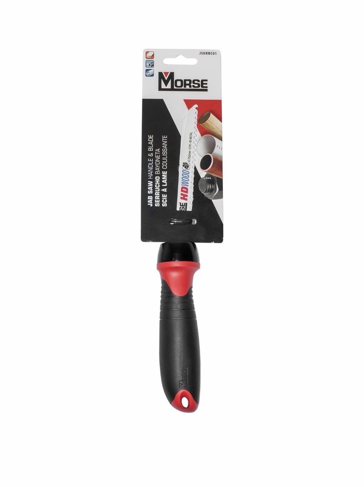 Morse JSHRBC01 Jab Saw Handle with HD Wood Saw Blade 6 Inch by 3/4 Inch x 6 TPI