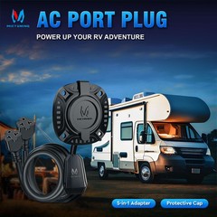 20Amp 125V AC Port Plug 12AWG RV Shore Power Inlet 20″ Extension T-Plug Adapter