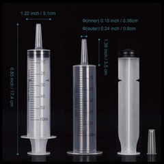 3x 60ml/2oz Plastic Syringe Sterile Plant Water Animal Feeder Individual SEALED