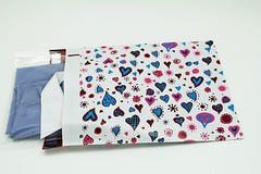 200 Bags 100 10×13 Blue Hearts,100 10X13 Let’s Go Shopping Designer Poly Mailer